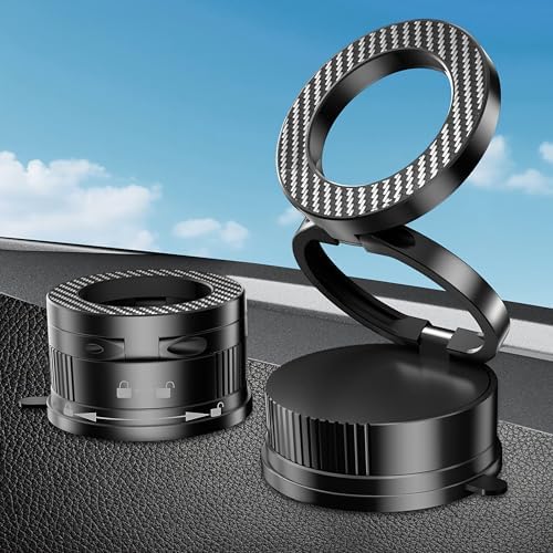 Revolutionize Your Road Trips with the Ultimate 360° Magnetic Phone Holder – Heavy-Duty Suction Cup Mount for i Phone & Android – Advanced Nano Gel Technology for Unmatched Stability and Mag Safe Compatibility – Supports Up to 110 lbs for Safe, Hands-Free Navigation and Entertainment