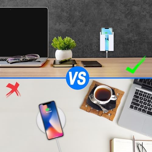 LANBON P2 Wall-Mounted Wireless Charger – 15 W Fast Charging Station for i Phone 16-11 & Galaxy S20-S25 Series, Space-Saving Design for Bedside, Desk, Garage & Kitchen – Enhanced Safety Features & Sleek Aesthetic for Modern Homes
