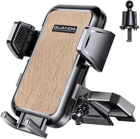 Universal CD Slot Car Phone Mount by GUANDA TECHNOLOGIES – Premium Adjustable Anti-Slip Holder for i Phone & Android Devices with Versatile Air Vent Clip for Safe Navigation and Enhanced Accessibility
