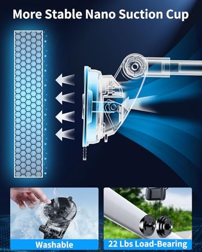 Seamless Vlogging & Filming Car Phone Holder for Windshield | Multi-Angle Adjustable Mount for 4.7″-6.9″ Devices | Compatible with i Phone 16/15/14 & Samsung S25 Ultra | Secure No-Swivel Design for Safe, High-Quality Recording | Easy Installation & Compact Storage