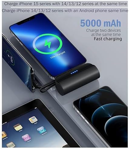 Ultra-Compact 5000 m Ah Power Bank for i Phone & Android – Fast Charging Mini Battery Pack with PD Technology, Sleek Pink Design for Travel & Everyday Use – Perfect Compatibility with i Phone 14/13/12/11/XR/XS/8/7