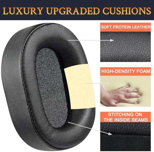 Transform Your Gaming Experience with SOULWIT Premium Replacement Earpads for Corsair HS65/HS55 – Luxurious Protein Leather & High-Density Foam for Maximum Comfort and Superior Noise Isolation – Ideal Fit for HS55 Surround V2 & Wireless Core Headsets in Sleek Grey