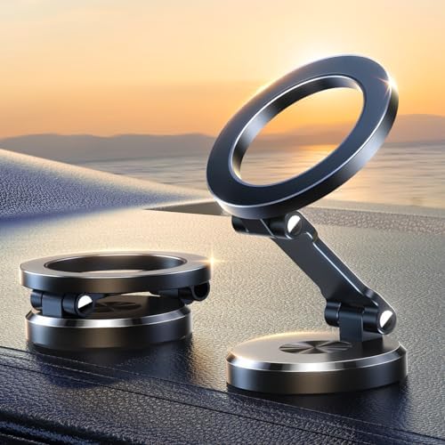 JOYROOM i Phone 16/16 Pro Max Mag Safe Car Mount – All Metal Magnetic Holder with 360° Adjustment & N55 Strong Magnets for Secure, Hands-Free Navigation – Compatible with i Phone 12/13/14/15 & Mag Safe Cases in Sleek Space Gray – Ultimate Driving Convenience and Safety