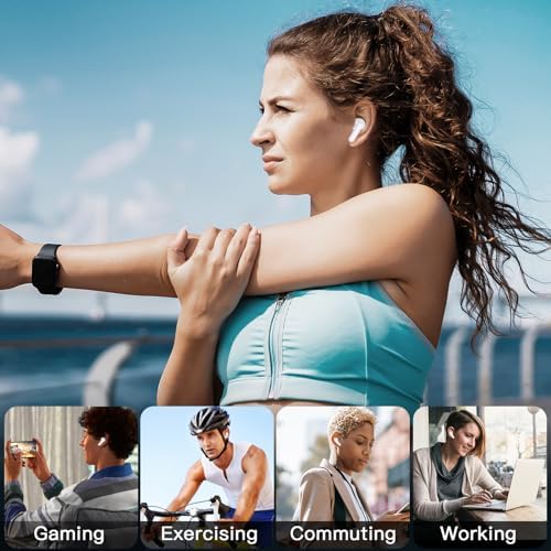 Kurdene Bluetooth 5.3 Wireless Earbuds – Stylish Pink Deep Bass Earphones with 48-Hour Playtime, Sweatproof Design for Active Lifestyles, Crystal-Clear Call Quality, and Ultra-Lightweight Comfort for On-the-Go Audio Excellence