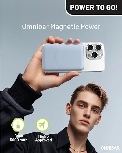 Ultra-Slim Magnetic Power Bank – 5000 m Ah Wireless Charger for i Phone 16 Series with 20 W Fast Charging and USB-C Cable, Stylish Purple Design for Effortless Portability and Enhanced Compatibility