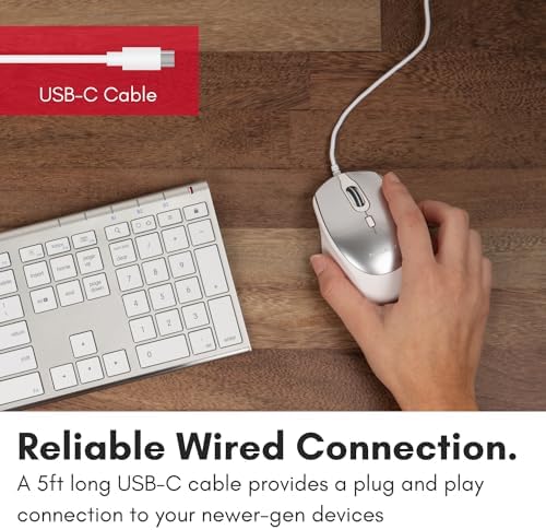 Effortlessly Enhance Your Workflow with the Macally USB-C Wired Mouse – Ergonomic Design, Adjustable DPI for Ultimate Precision, and Quiet Clicks for Distraction-Free Productivity – Perfect for Mac Book, i Mac, Windows PCs, and Laptops – Experience Seamless Compatibility and Unmatched Comfort Today!