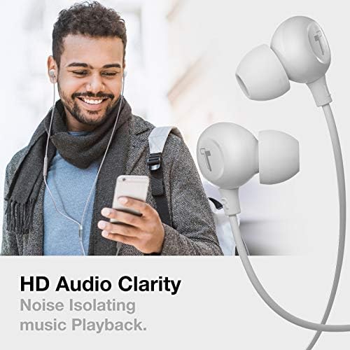 Thore Lightning Earbuds for i Phone – MFi Certified Wired In-Ear Headphones with Mic – High-Fidelity Sound for i Phone 7/8 Plus, X, XR, 11, SE, 12, 13, 14 Pro Max – Ultra-Portable White Design for Music & Calls – Premium Audio Experience