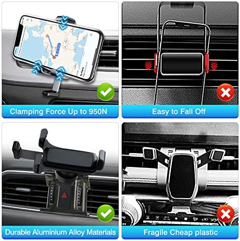 Mazda CX-5 2017-2025 Premium Air Vent Phone Holder – Adjustable Handsfree Mount for All Smartphones, Thick Case Compatible – 360-Degree Rotation for Safe Navigation and Easy Access, Sleek Design for Enhanced Interior Aesthetics