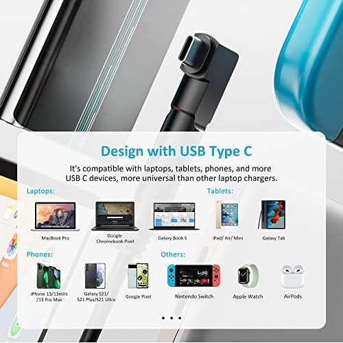 Universal 65 W USB-C Laptop Charger for HP, Dell, Lenovo, Asus, Acer, Toshiba, Samsung – Enhanced Compatibility with Multiple Ports, Fast Charging & Safety Features for Mac Book Pro, Chromebook & Ultrabooks – Includes Power Cord & Connectors with 12-Month Warranty