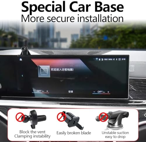 Custom-Fit Gravity Phone Holder Mount for 2024-2025 BMW X5, X6 & 2023-2025 X7 – Premium Car Accessory for Seamless Navigation and Connectivity – Tool-Free Installation, Robust Build, 360-Degree Rotatable Design – Elevate Your Modern BMW Driving Experience