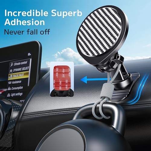 Mag Safe Car Mount: Premium Magnetic Phone Holder for Hands-Free Driving – Compatible with i Phone 15, 14, 13 Pro Max, Pro, Mini & All Smartphones – Strong Magnet Design for Secure Vent & Dashboard Installation – Elevate Safety and Style on the Road