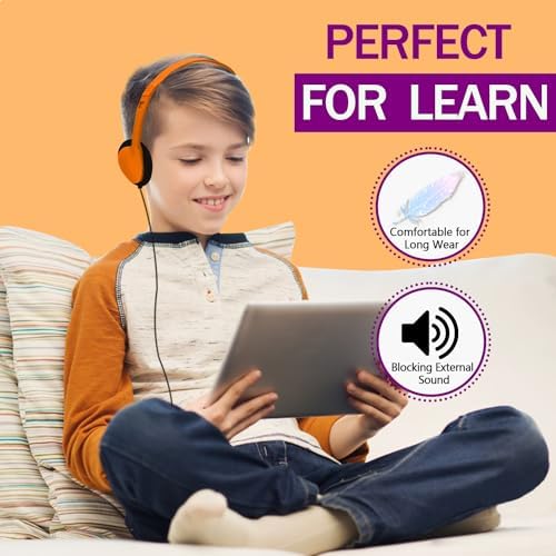Classroom-Ready Wired Headphones – 25 Pack Durable On-Ear Audio Solution for Students, Comfortable Fit for Enhanced Learning, Ideal for Group Activities and Educational Use