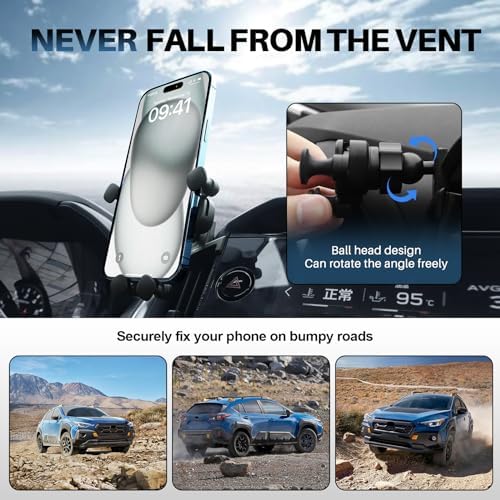 KUNGKIC Premium Rotating Smartphone Mount for 2023-2025 Subaru Crosstrek | Universal Car Cradle for 3.5-5.5 Inch Devices | Stylish Aluminum Design for Enhanced Interior | Hands-Free Navigation and Calls Made Easy | Quick Installation with Superior Grip Stability