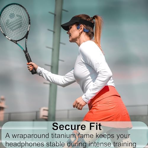 Ultra-Lightweight Bone Conduction Bluetooth Headphones – Waterproof Open-Ear Design for Enhanced Awareness and Comfort – Ideal for Sports, Workouts, and Hands-Free Calls with Crystal Clear Audio – Multi-Device Connectivity and Durable Performance for Active Lifestyles