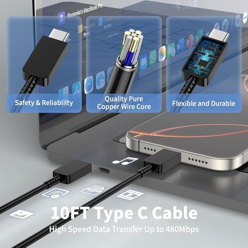Revolutionary 45 W Fast Charger with 10 FT Type-C Cable – Optimized for i Phone 16 Series and Galaxy S24 – Ultimate Solution for Rapid Charging and Exceptional Durability with Advanced Safety Features for Modern Tech Users