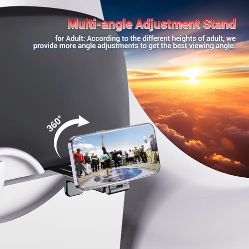 PROfezzion Magnetic Airplane Phone Holder for Mag Safe iPhone 16 15 14 13 12 & All Phone, 360°Rotation Travel Must Have Handsfree Phone Mount for Desk/Tray Table Travel Accessory – Enhanced Compatibility and Speed