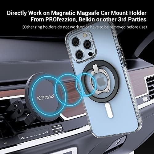 Premium PROfezzion Magnetic Phone Grip Holder – 2 Pack Zinc Alloy Ring Stand for Mag Safe i Phone 16/15/14/13/12 Pro Max – Enhanced Magnetism & Ergonomic Design for Ultimate Comfort and Secure Grip – Compatible with Mag Safe Cases & Magnetic Car Mount – 360° Rotatable, 130° Foldable – Slim Profile with No Residue Removal – Fashion-Forward Colors: Black, White, Blue & Purple – Perfect for On-the-Go Convenience and Multi-Functional Use