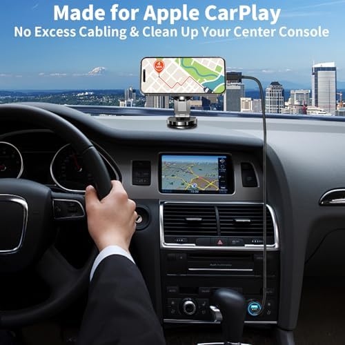 Rombica 105 W MFi Certified Dual USB-C & USB-A Fast Car Charger for i Phone 16 Pro Max – Ultimate Portable Power Solution with 6 FT Coiled Type-C Cable for Rapid Charging on the Go, Perfect for Road Trips and Daily Commuting