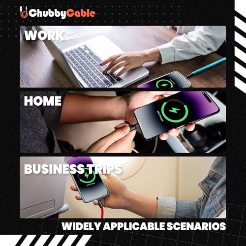 chubbycable Black Chubby Pro – Samurai Cable 240W USB-C Cable Silicone Fast Charging Type C Charger Cord, Rose Red, USB-A to Type-C, 6.6FT – Enhanced Compatibility and Speed
