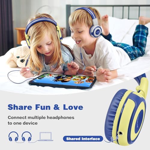 Chic Pink SIMOLIO Kids Headphones with Microphone – Volume-Limited Wired Design for Safe Listening – Adjustable Sound Levels (75/85/94 d B) for Hearing Protection – Perfect for School, Travel, and Home Use – Durable and Comfortable Fit for Active Young Listeners – Compatible with Smartphones & Tablets for Versatile Use