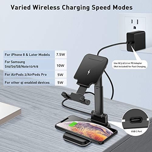 Revolutionary 2-in-1 Wireless Charging Station with Adjustable Stand – Fast, Efficient Charging for i Phone 16, 15, 14, 13, 12 Pro Max & Samsung S23, S22 – Sleek, Space-Saving Design for Effortless Workspace Organization and Enhanced Device Usability