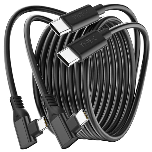 10 ft USB C to USB C Cable – 240 W Fast Charging Type C Cord for i Phone, i Pad, Samsung Galaxy & Laptops – Right Angle Connector for Optimal Space Utilization – Durable & High-Speed Charging Solution for Home & Office Use – Versatile Compatibility with HP, Asus, Surface & Mac Book