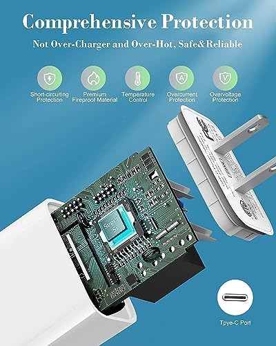 Veetone 20 W Dual USB-C Fast Charger Set with 6 FT Lightning Cables – MFi Certified Power Delivery for i Phone 14/13/12/11 Pro & i Pad – Optimal Charging Solution for Home and Travel – Enhanced Compatibility & Speed