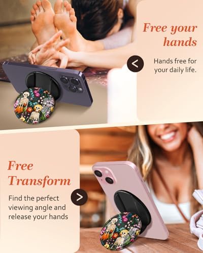 Adorable Cartoon Mag Safe-Compatible Phone Grip Stand – Lightweight Kickstand Ring Holder for Enhanced Usability – Perfect Accessory for i Phone 16/15/14/13/12 with Playful Design for Women and Girls – Durable, Easy-to-Install Magnetic Phone Accessory