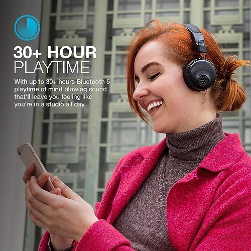 JLab Studio ANC On-Ear Wireless Headphones – Premium Bluetooth 5 Technology with 34+ Hours Playtime, 28+ Hours Active Noise Cancellation, Customizable EQ3 Sound Profiles, Luxurious Faux Leather & Cloud Foam for Ultimate Comfort – Perfect for Commuters and Home Relaxation