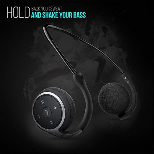 Compact Sports Bluetooth Headphones – Ergonomic Wrap-Around Wireless Earphones with Built-In Microphone, Exceptional Sound Quality, 12-Hour Battery Life, Foldable Design for Easy Portability, Perfect for Active Lifestyles – Black