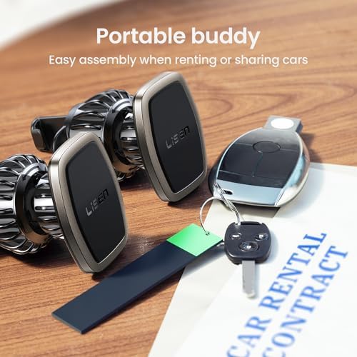 LISEN Dual Pack Magnetic Phone Holder for Car Vent – Military-Grade 6 Magnet System for Ultimate Stability, Compatible with i Phone 16/15/14/13 Pro Max Plus and Samsung S25 – Effortless Installation and Universal Fit for All Vehicles
