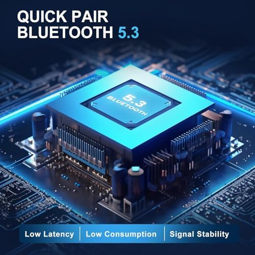 MIDOLA Hi-Fi Bluetooth Over-Ear Headphones – 68-Hour Playtime, Foldable Design for Ultimate Portability, Deep Bass with 6 Custom EQ Modes, Integrated Microphone for Crystal Clear Calls – Perfect for Travel and Home Office Use