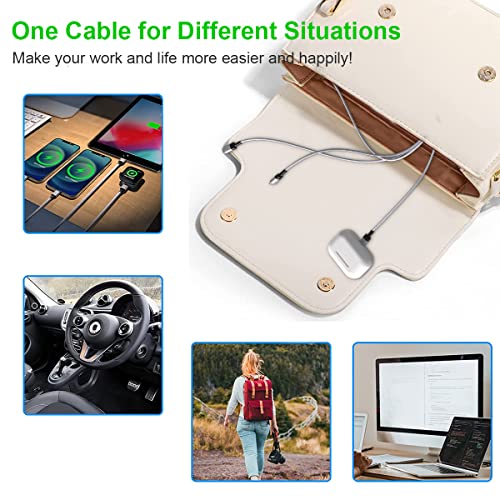 10 Ft 6-in-1 Universal Charging Cable – Premium Nylon Braided USB A, Type C & Lightning Adapter for Android & i Phone – High-Speed Sync for Samsung, Huawei, and More – Versatile Multi-Device Connection Solution