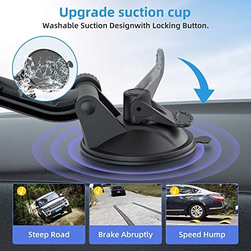 OHLPRO 360° Adjustable Tablet Holder for Car – Versatile Suction Cup Mount for 7″-13″ i Pad and Tablets – Sturdy Arm Clip for Optimal Viewing – Enhanced Compatibility for Windshield & Truck Vent Use – Perfect for Navigation & Entertainment During Road Trips – Durable and Easy to Clean Design