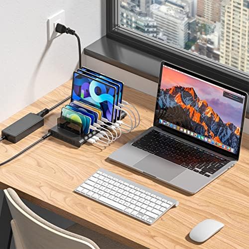 Alxum 10-Port USB Charging Hub – 60 W High-Speed Multi-Device Charger for Smartphones & Tablets – Fast Charging Station with Smart IC Technology for Optimal Power Distribution – Sleek Black Design for Home & Office Use – Ideal USB Charging Solution for Family & Workstations