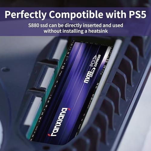 Unleash Gaming Potential with S880 NVMe SSD 1 TB – Blazing Fast PCIe 4.0 M.2 Drive with 7300 MB/s Read Speeds for Ultimate Performance and Compatibility with PS5 and High-End Systems – Ideal for Gamers and Professionals Seeking Rapid Load Times and Reliable Storage Solutions