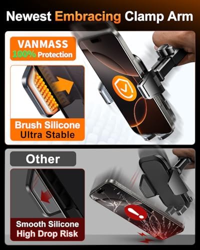 VANMASS 2025 Premium Car Phone Holder – Unmatched 85+ LBS Suction Power for Secure Hands-Free Navigation | Universal Compatibility with i Phone 16 Pro Max, 15, 14, 13 & Android Devices | Versatile Windshield, Dashboard & Air Vent Mount for Maximum Convenience | Durable Design Ensures Safe Driving Experience