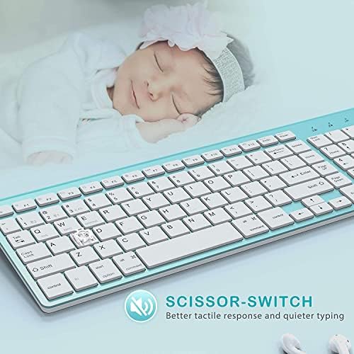 Sleek JOYACCESS J Wireless Keyboard – Ultra-Compact 2.4 G Slim Design with Numeric Keypad for Effortless Typing on Laptops, Mac Book Air, and PCs – Elegant Silver & White Finish for Modern Workspaces – Perfect for Professionals and Students Seeking Enhanced Productivity