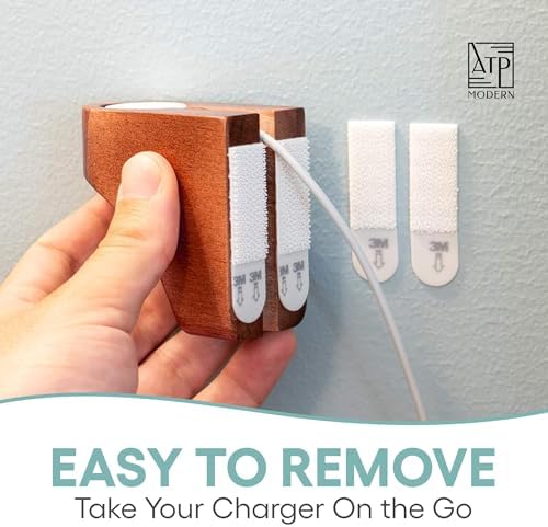 Elevate Your Charging Game: Premium Acacia Wood Wall Mount for Apple Watch Series 9 – Stylish Wooden Dock with 3 M Command Strips for Effortless Installation and Fast Charging Compatibility for All i Watch Models – Space-Saving Design for Modern Living