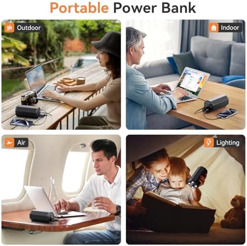 High-Capacity 65 W AC Outlet Laptop Power Bank – 27000 m Ah Portable Charger for Travel, Outdoor Adventures, and Emergency Power Needs – Versatile Fast Charging Solution with Multiple Ports and Safety Features