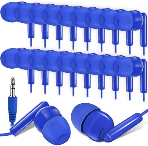 Kanayu 100-Pack Kids Earbuds – Premium Classroom Headphones with 3.5 mm Compatibility, Individually Packaged for Hygiene, Ideal for Students and Teens, Durable Black and White Design for Enhanced Learning Experiences