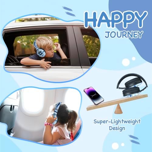 Advanced Bluetooth 5.3 Over-Ear Kids Headphones – Foldable Wireless Design with HD Sound, Built-In Microphone, and Safe Volume Control for Music, Gaming, and Movies – Universal Compatibility with Smartphones & Tablets (Black)