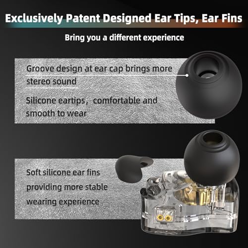 CCZ DC01 Pro Wired In-Ear Monitor Headphones – Premium Gaming Earbuds with Patent-Pending Comfort-Fit Ear Fins – Exceptional Sound Quality for Gamers and Musicians – Versatile Compatibility for All Devices – Sleek Black Design for Style and Performance