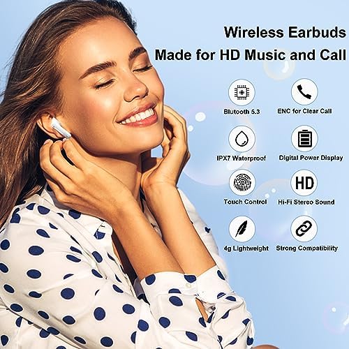 Premium Bluetooth Earbuds with 45-Hour Playtime – Waterproof, Noise Cancelling Wireless Earphones Featuring LED Battery Indicator and Low Latency Fast Charging for Ultimate Audio Performance and Versatile Device Connectivity