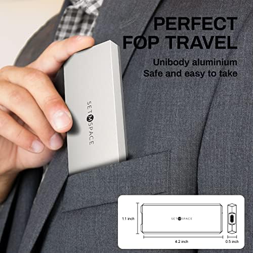 Ultra-Durable SETMSPACE NVME Enclosure – 10 Gbps SSD Adapter for M-Key Drives, Solid Aluminium Alloy Case with USB C/A Cables, Supports 2230/2242/2260/2280 Sizes, Enhanced Portability and Robust Performance in Sleek Grey Design