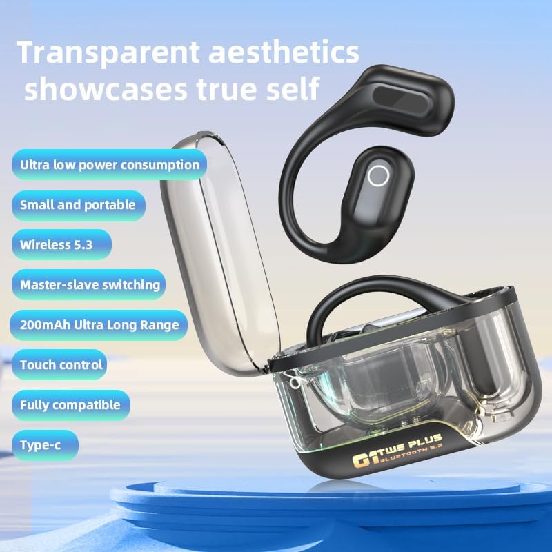 URIZONS Elite Wireless Gaming Earbuds – Ergonomic Over-Ear Bluetooth Headset with Ultra-Low Latency for Gamers and Athletes – Supreme Sound Clarity, Secure Earhook Stability, and Compact Charging Case in Sleek Black Design for Ultimate Performance