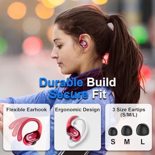 Ultimate Wireless Sport Earbuds with 75-Hour Playtime, Bluetooth 5.4 Connectivity, and IP7 Waterproof Rating – Noise-Canceling Earphones with Deep Bass for Gym, Running, and Outdoor Activities – Enhanced Comfort and Stability for Active Lifestyles