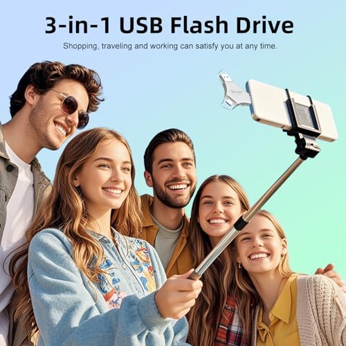 MFi Certified 128 GB USB 3.0 Flash Drive – 3-in-1 External Memory Stick for i Phone, i Pad, Android & PC – High-Speed Data Transfer for Photos, Videos & Backup – Ultimate Portable Storage Solution for Effortless Data Management and Secure File Sharing