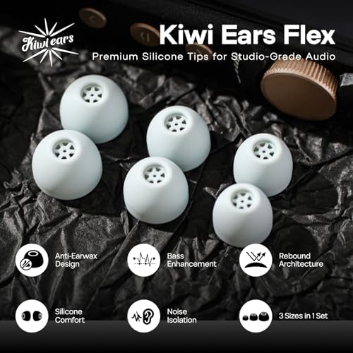 Linsoul Kiwi Ears Flex Silicone Replacement Earbud Tips – Premium Noise Isolation IEM Tips for KZ ZS10 Pro 2, Super Mix 4, Hype4, Orchestra Lite, and Cadenza | Custom Comfort and Enhanced Sound Clarity (Available in S/M/L Sizes, Stylish Green) – Transform Your Audio Experience