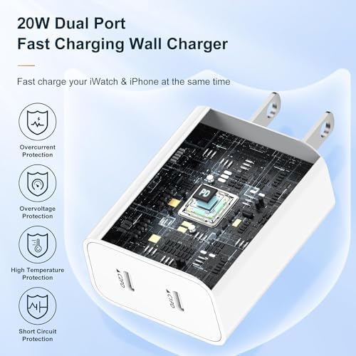 4-Pack USB C Fast Charging Block with Dual Ports – High-Speed Wall Charger for i Phone 16, 15, 14, 13, 12, 11, XS, XR – Compact Power Adapter for Quick Device Charging – Enhanced Compatibility & Durability for Home, Office, or Travel